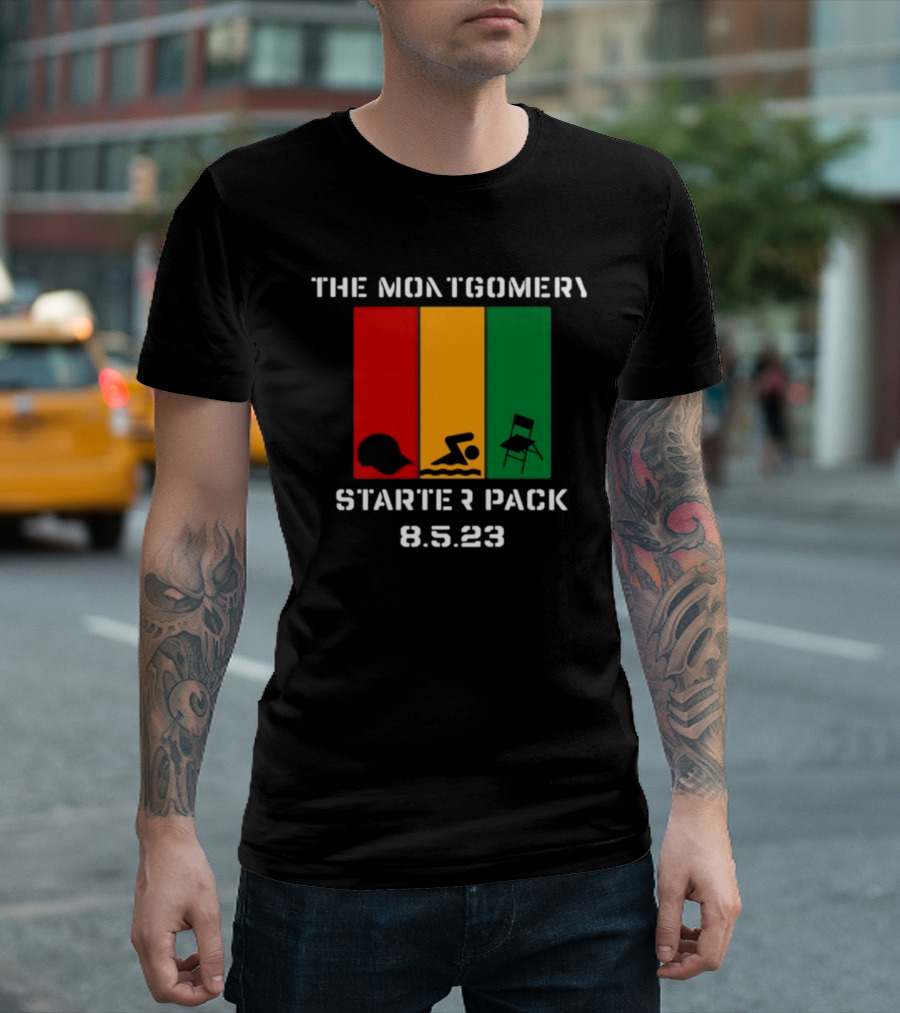 The Montgomery Starter Pack 8.5.23 Silhouette Red Yellow Green Swimming Hat Chair T-Shirt
