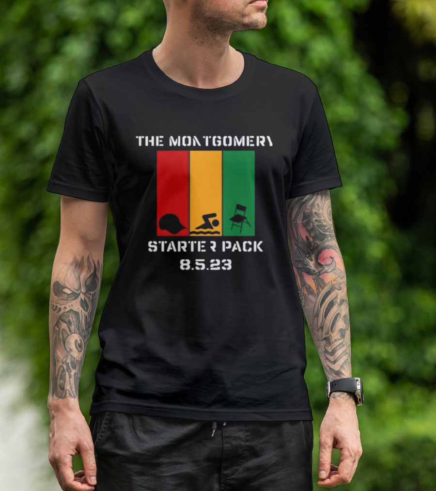 The Montgomery Starter Pack 8.5.23 Silhouette Red Yellow Green Swimming Hat Chair T-Shirt