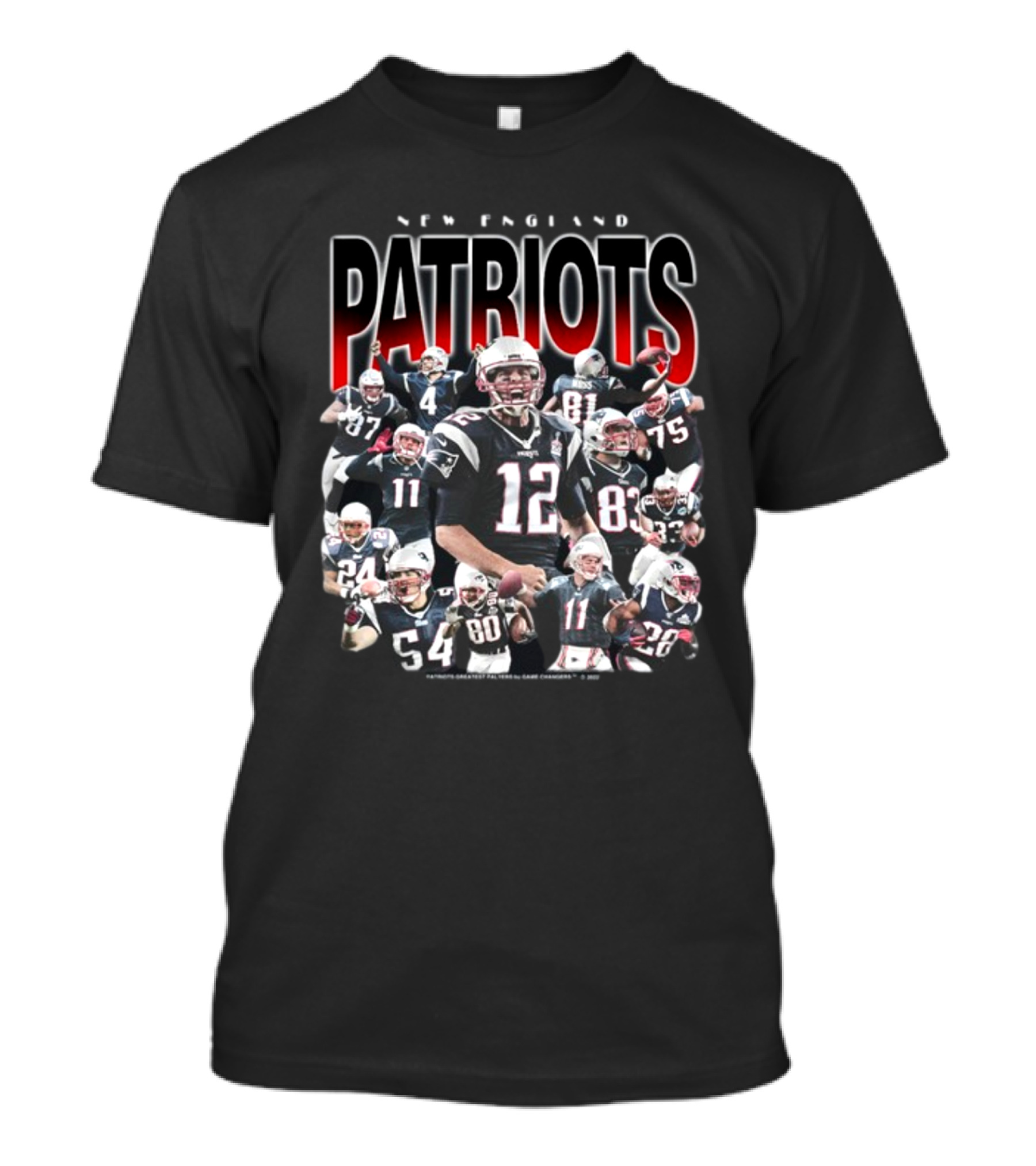 New England Patriots Team Champions Featuring Iconic Players And Number 12 T-Shirt