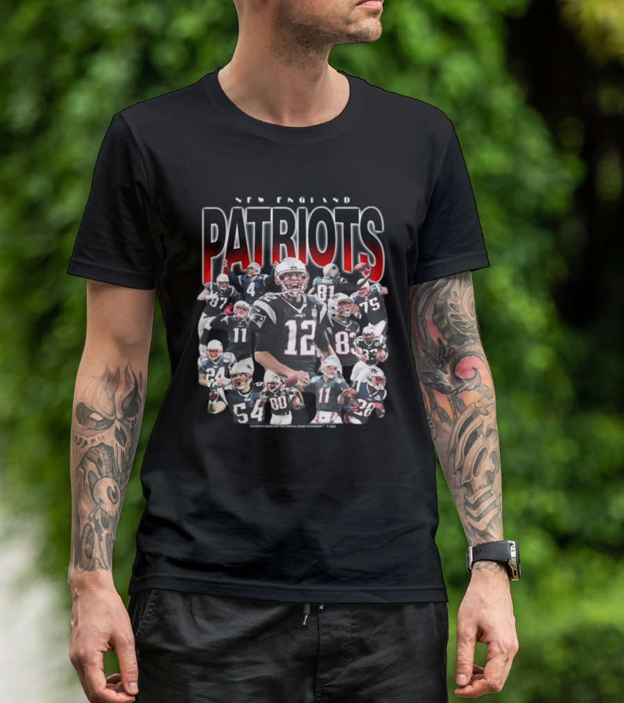 New England Patriots Team Champions Featuring Iconic Players And Number 12 T-Shirt