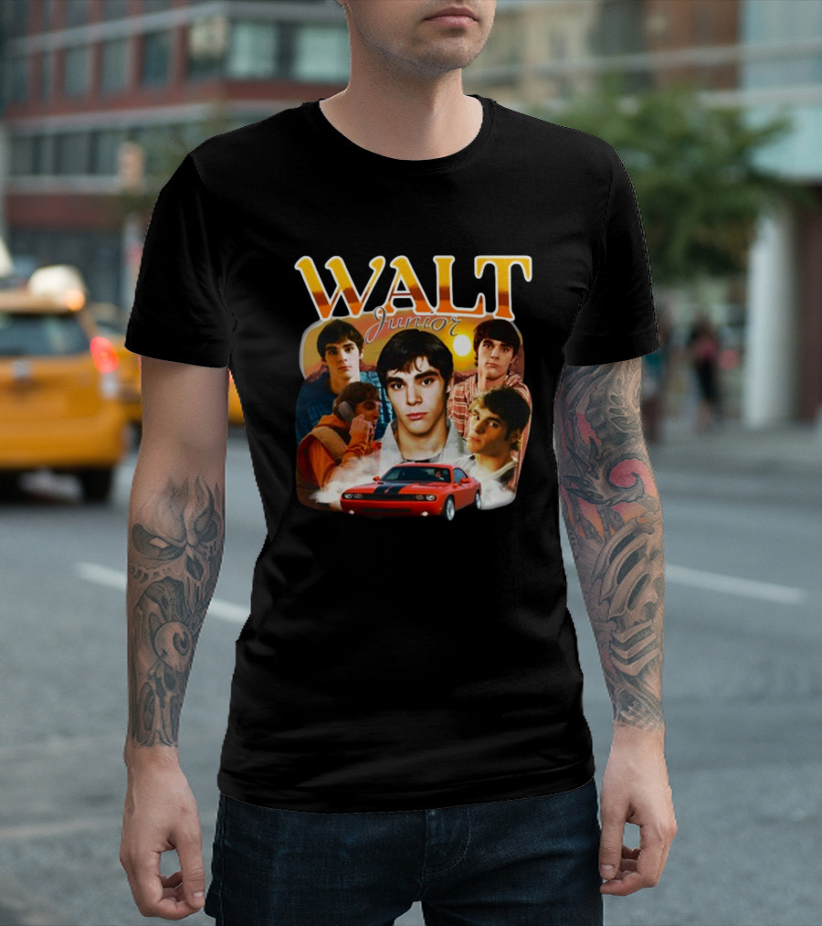 Funnyahhtees Store Walt Junior Collage with Red Car T-Shirt