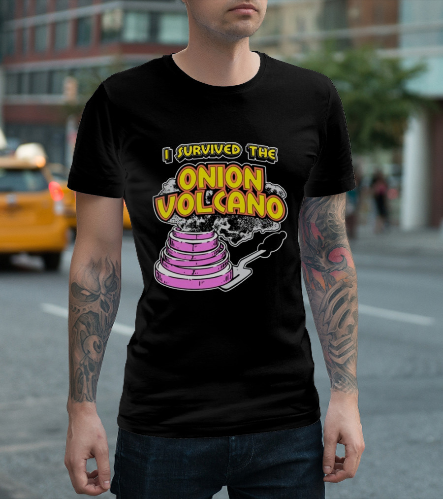 I Survived The Onion Volcano Hibachi Grill Smoke Spatula Scene T-Shirt