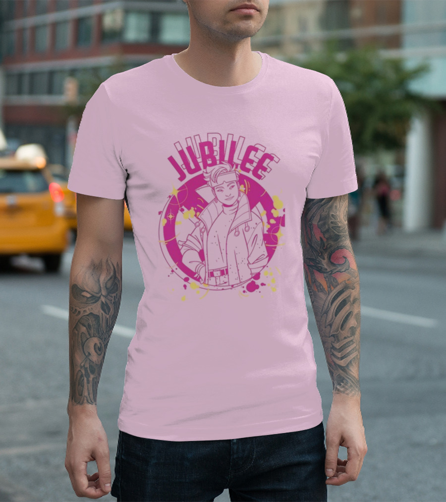 Jubilee X-Men Neon Pink T-Shirt