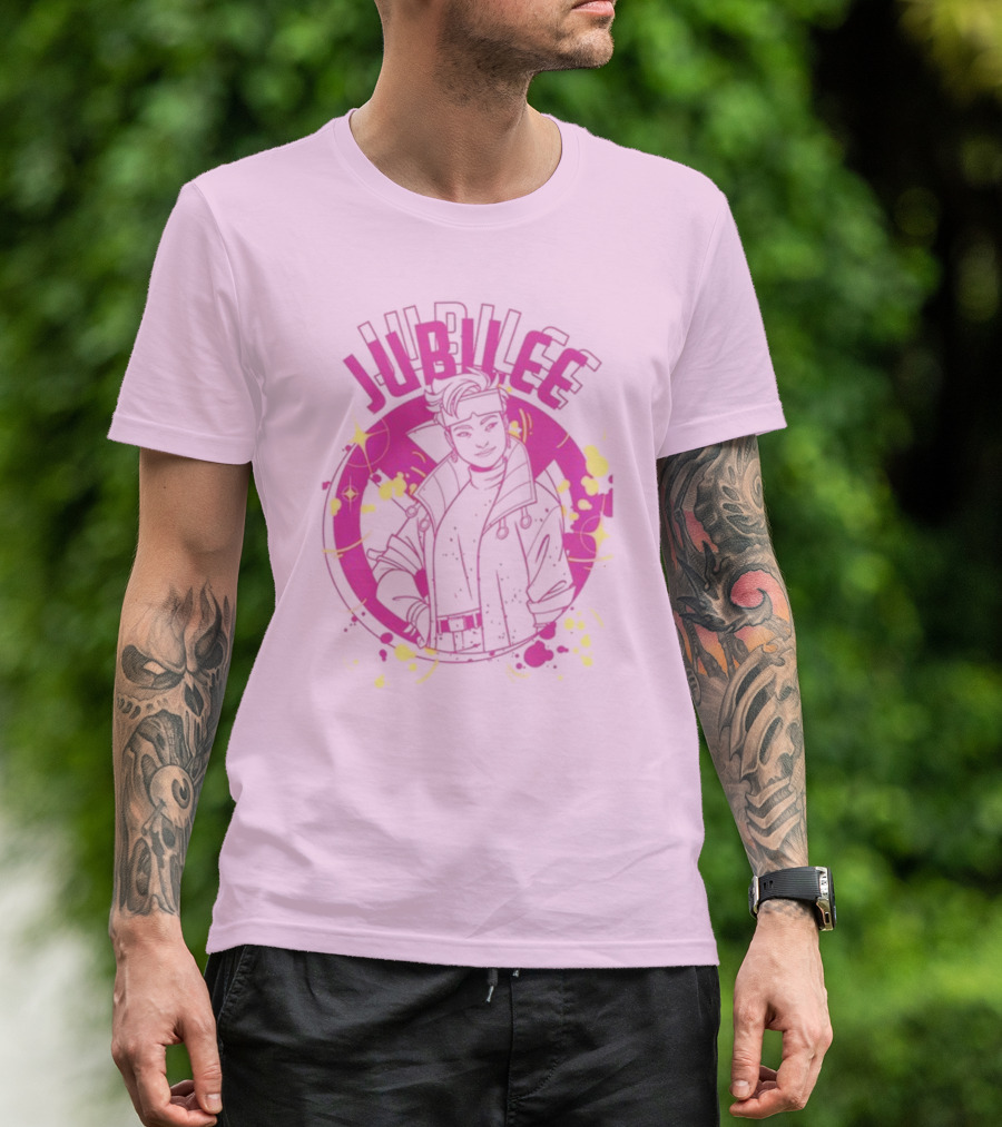 Jubilee X-Men Neon Pink T-Shirt