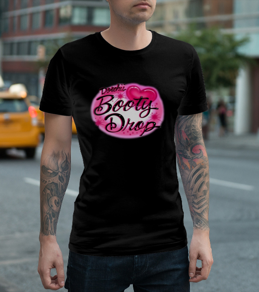 Doechii Booty Drop Heart Pink Bubble Lettering T-Shirt