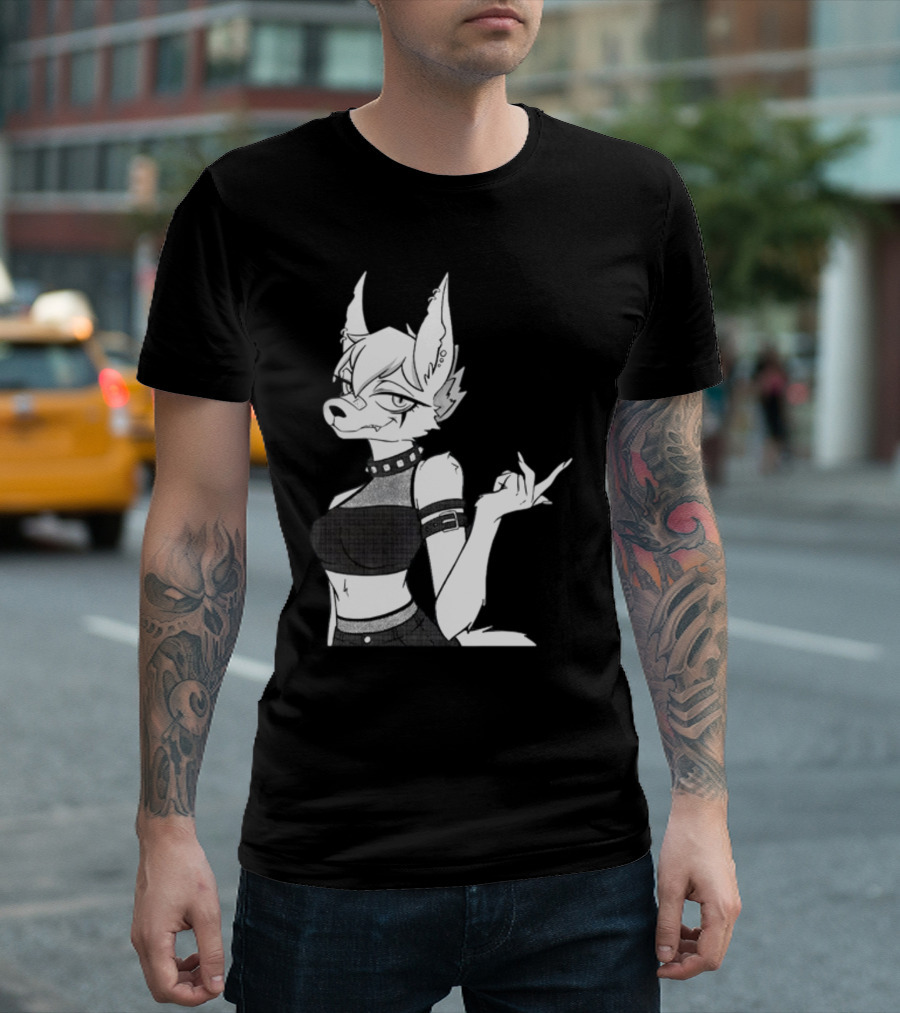 Punk Girl Jackal Attitude Aesthetic T-Shirt