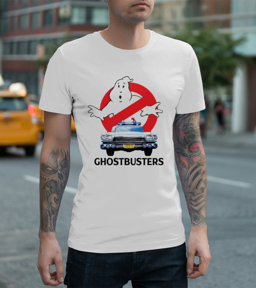Ghostbusters No Ghost Logo Ecto-1 Car T-Shirt