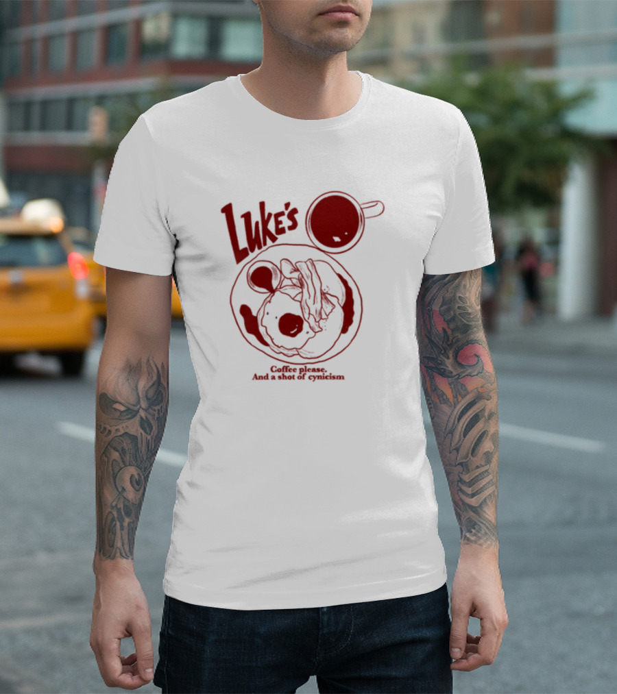 Luke's Coffee Please And A Shot Of Cynicism Thecliqueclothingco T-Shirt