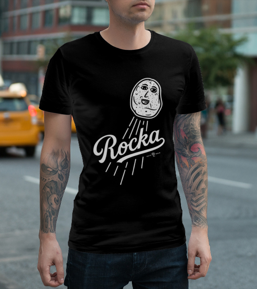 Therealdodgerhogs Rocka Potato Head Illustration Roto Wear T-Shirt