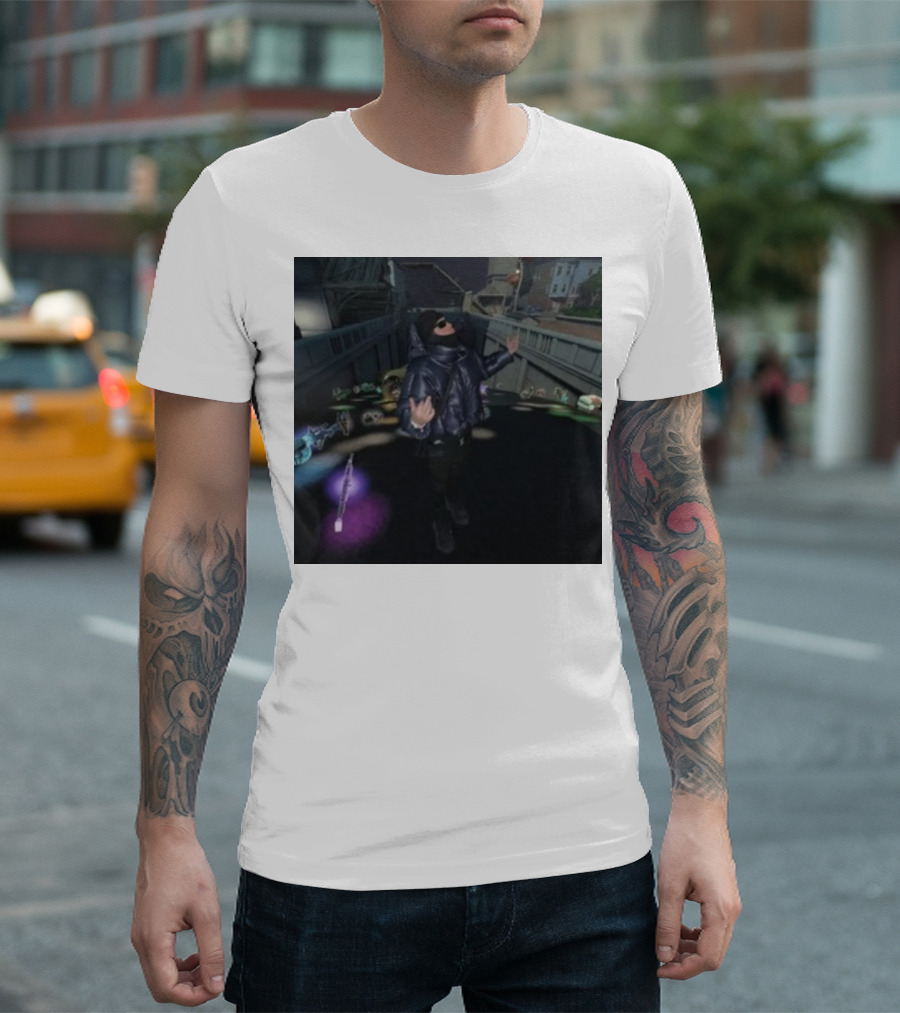 Yeat Tilted Towers Fortnite Style Urban Night Scene T-Shirt