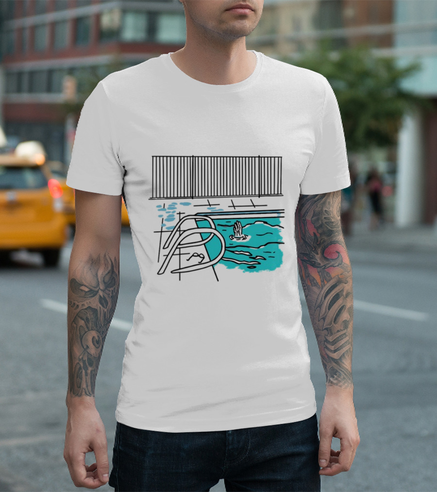 Drewmonson I'm Dead Pool Blue Water Hand Fence T-Shirt