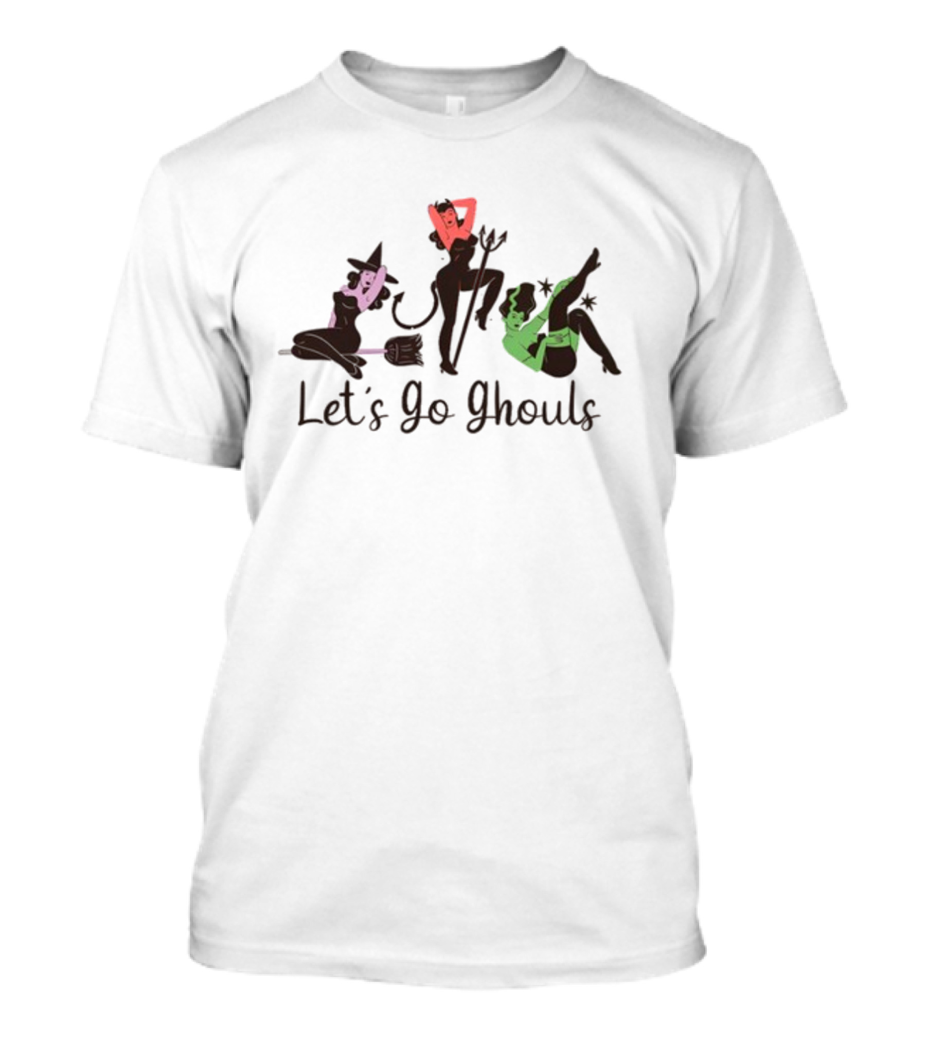 Let's Go Ghouls Halloween Pin-Up Trio T-Shirt