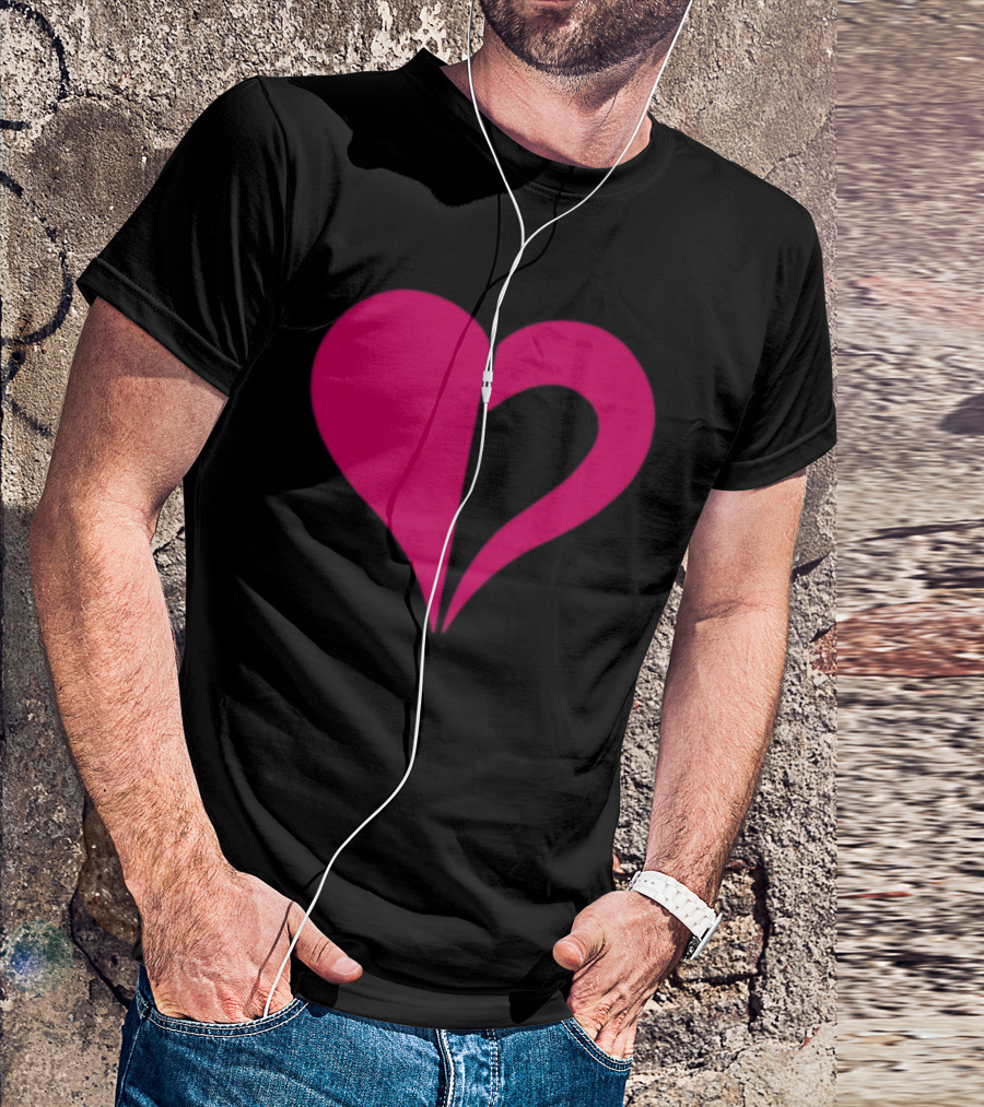 Hero Of Heart Symbol Red Half Heart Shape T-Shirt