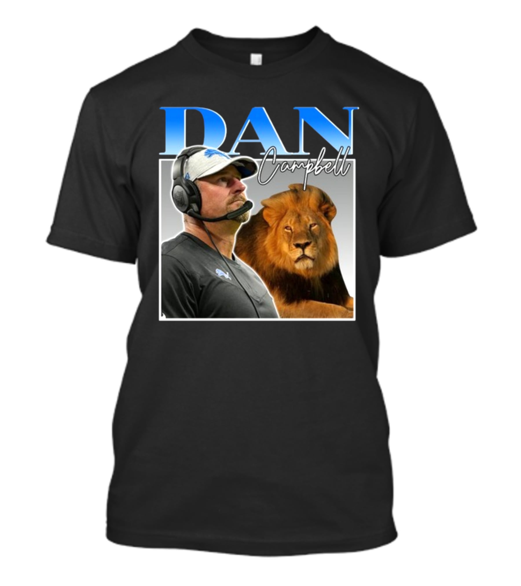 Dan Campbell Detroit Lions Coach With Lion Vintage T-Shirt