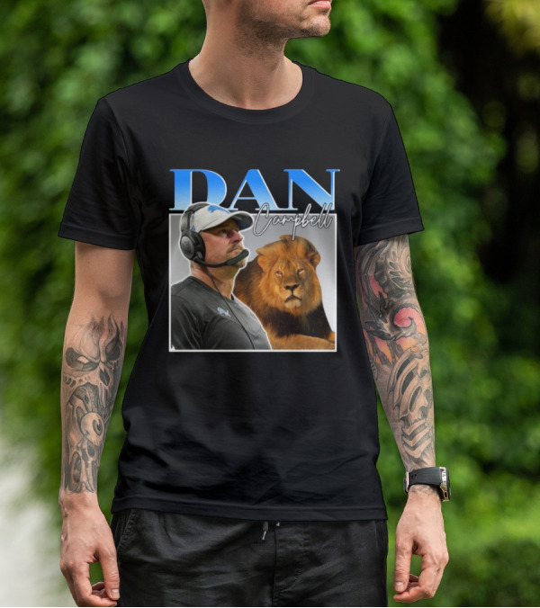 Dan Campbell Detroit Lions Coach With Lion Vintage T-Shirt