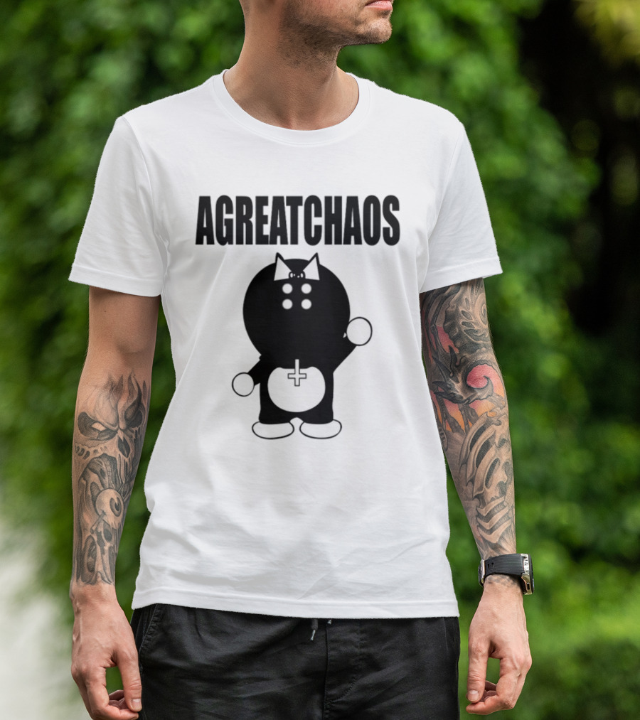 AGREATCHAOS Dark Figure With Bow And Cross T-Shirt