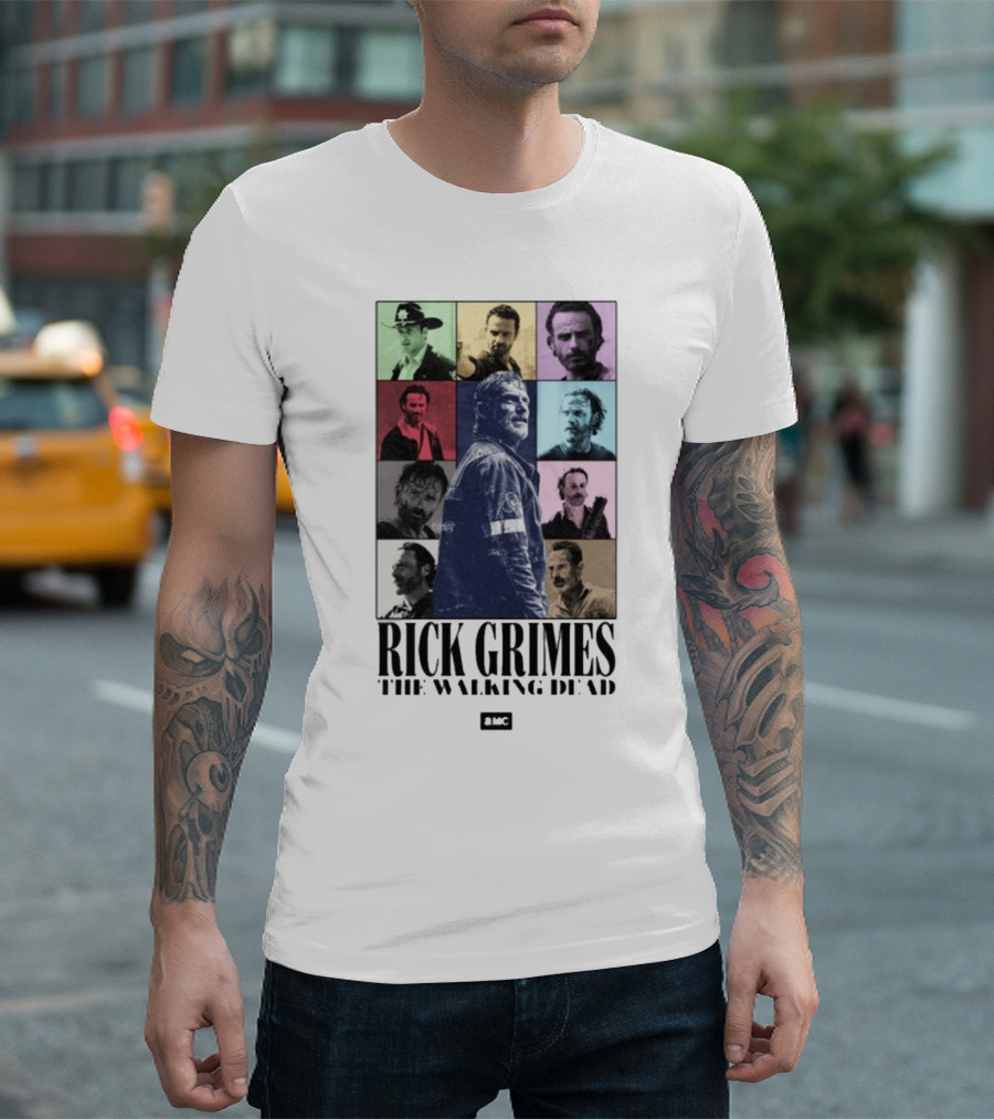 Rick Grimes The Walking Dead AMC Character Collage T-Shirt