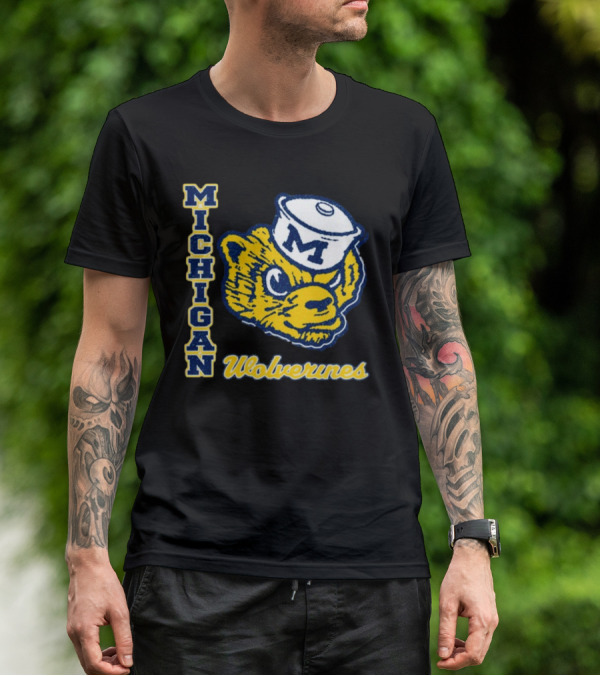 Michigan Wolverines Vintage Sailor Bear Logo '47 Phase Out Throwback Franklin T-Shirt