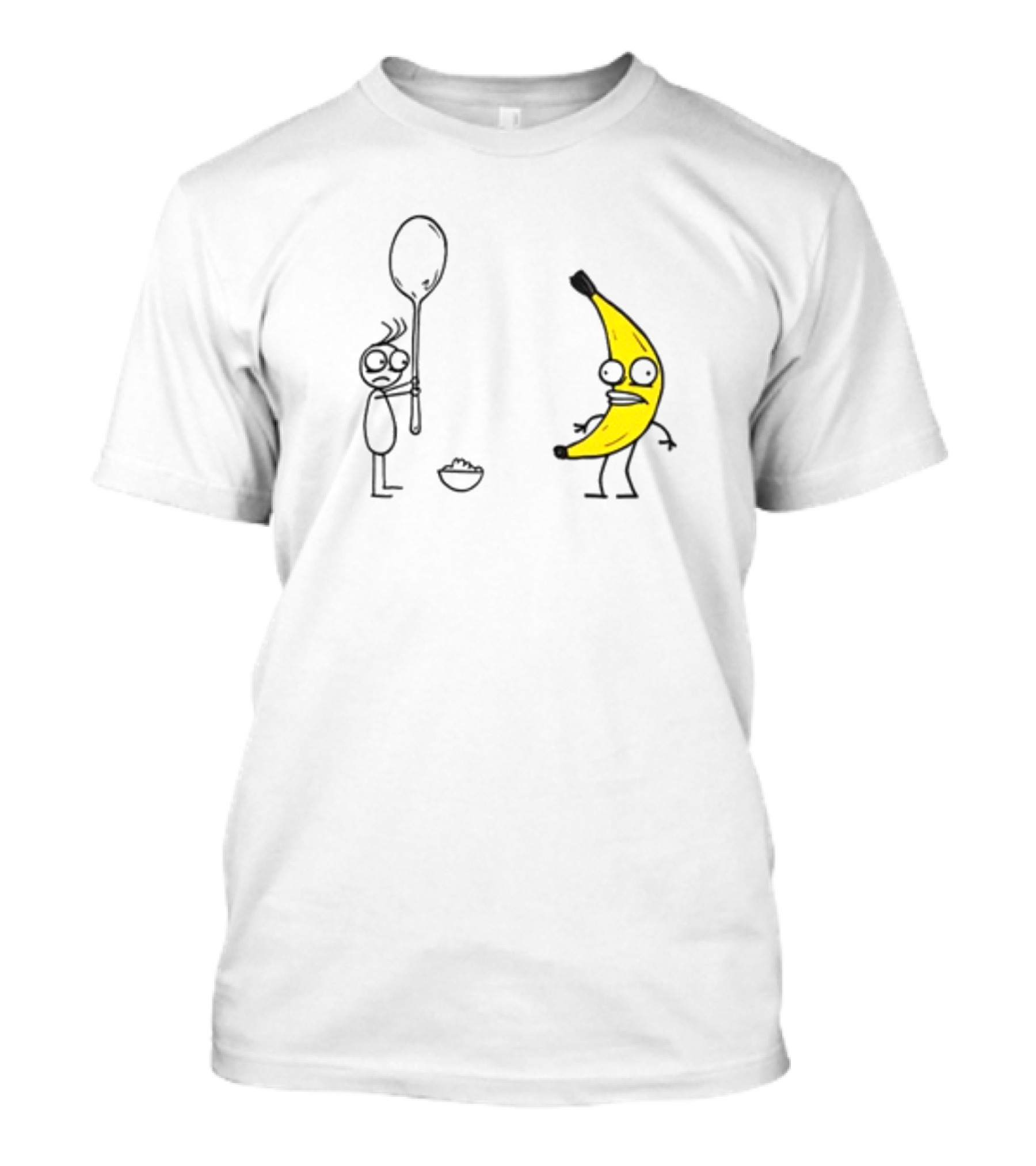 Rejected Spoon Sad Faced Banana Confrontation In Darkness T-Shirt