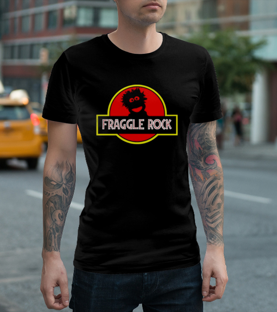 Fraggle Rock Jurassic Park Logo Mashup T-Shirt
