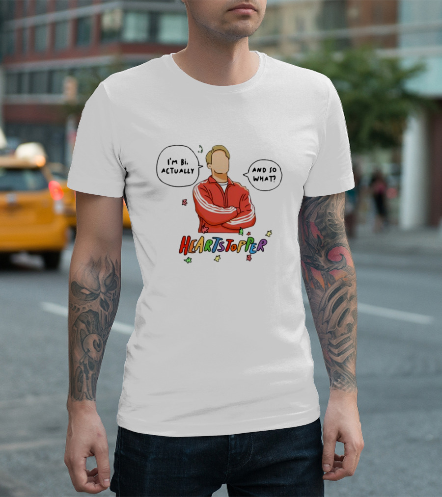 Heartstopper I'm Bi Actually And So What Nick And Charlie T-Shirt