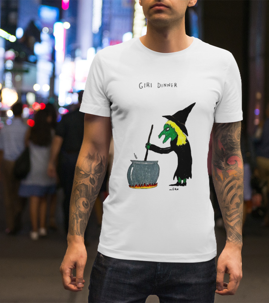 Matt Gray Girl Dinner Witch Cauldron Brewing T-Shirt