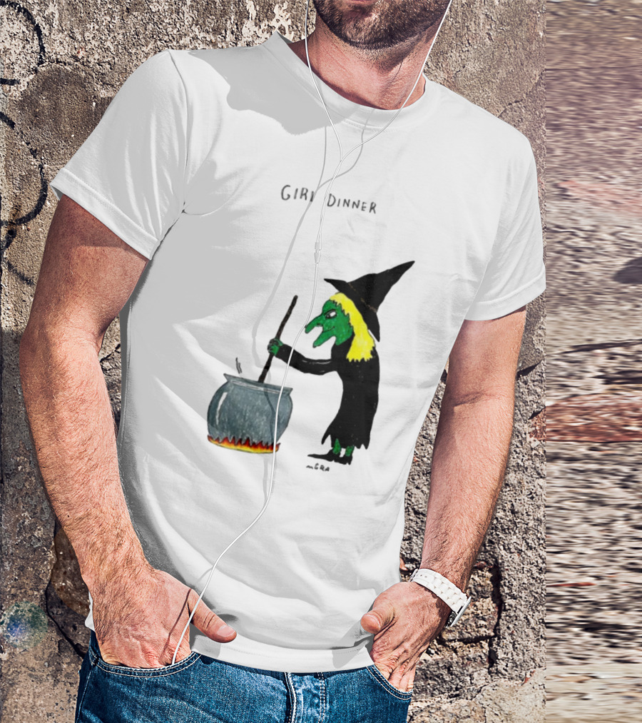 Matt Gray Girl Dinner Witch Cauldron Brewing T-Shirt