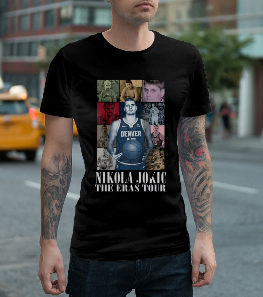 Nikola Jokic Denver Basketball Evolution Through The Eras Tour T-Shirt