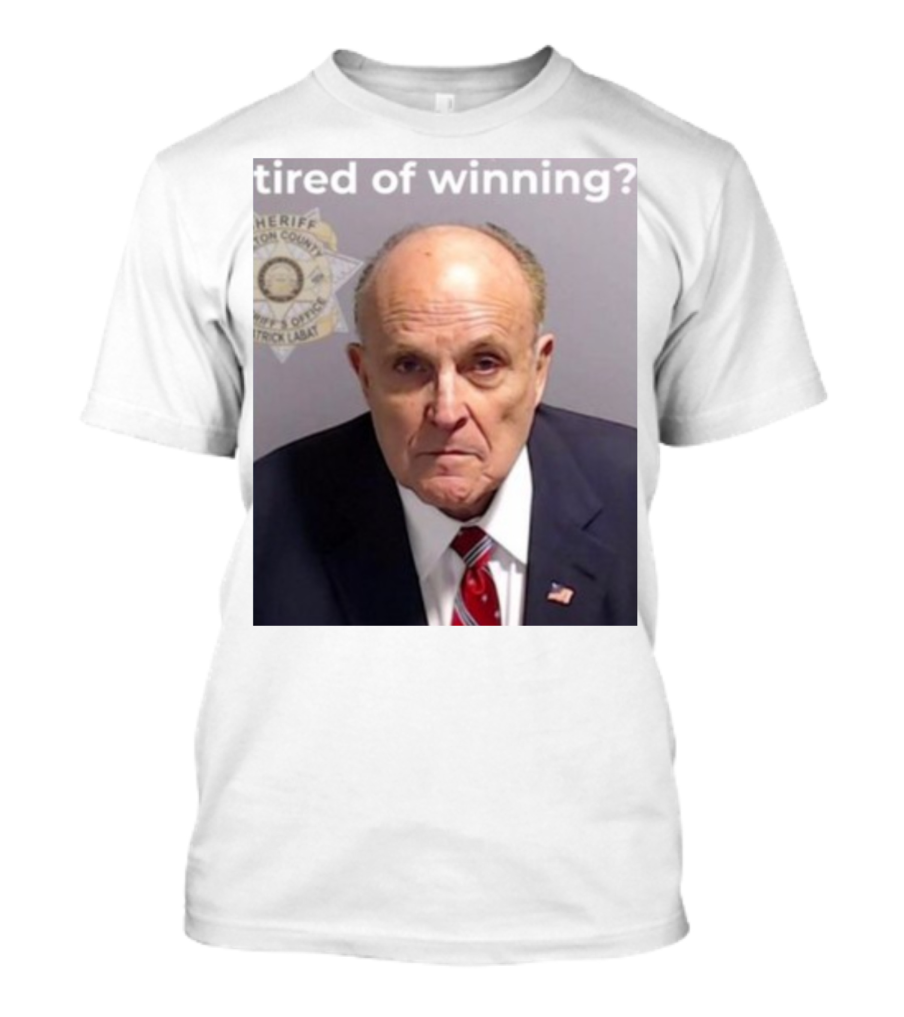Tired Of Winning Rudy's Serious Expression Sheriff Badge T-Shirt