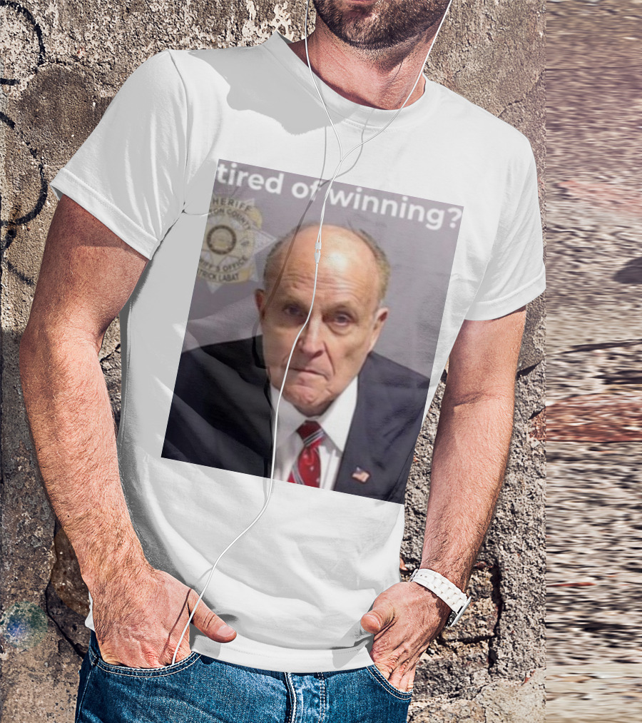 Tired Of Winning Rudy's Serious Expression Sheriff Badge T-Shirt