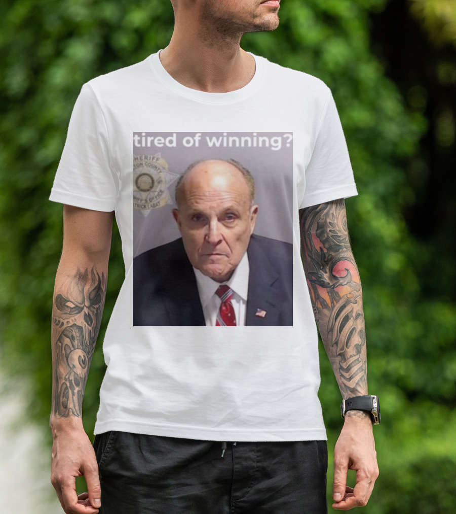 Tired Of Winning Rudy's Serious Expression Sheriff Badge T-Shirt