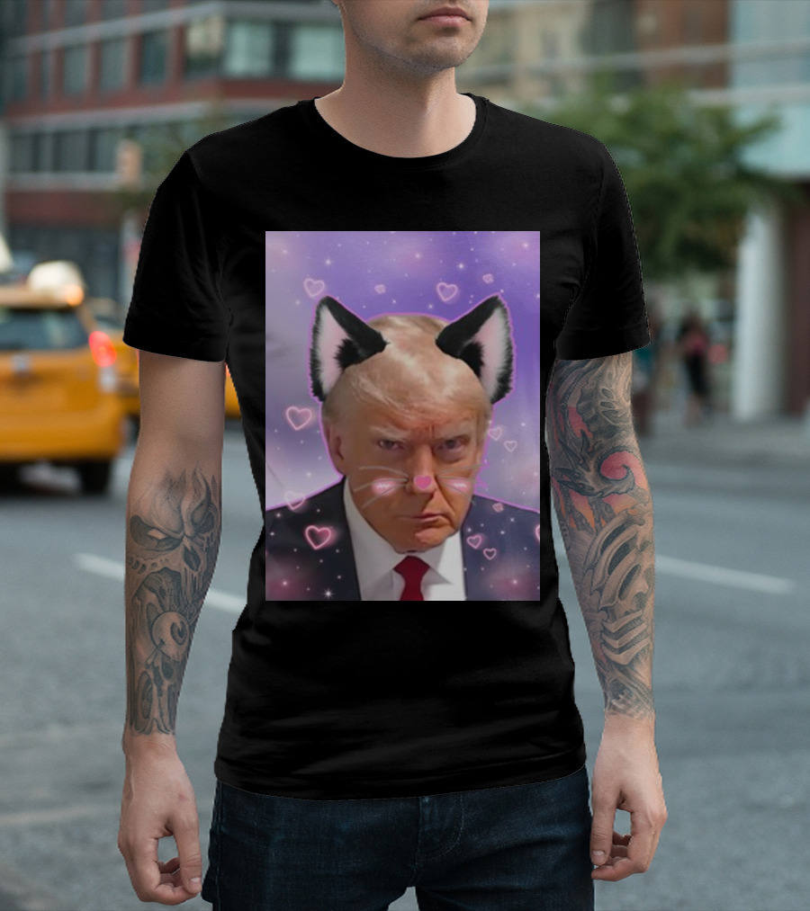 Cringeytees Catboy Trump Cat Ears Pink Hearts Aesthetic T-Shirt