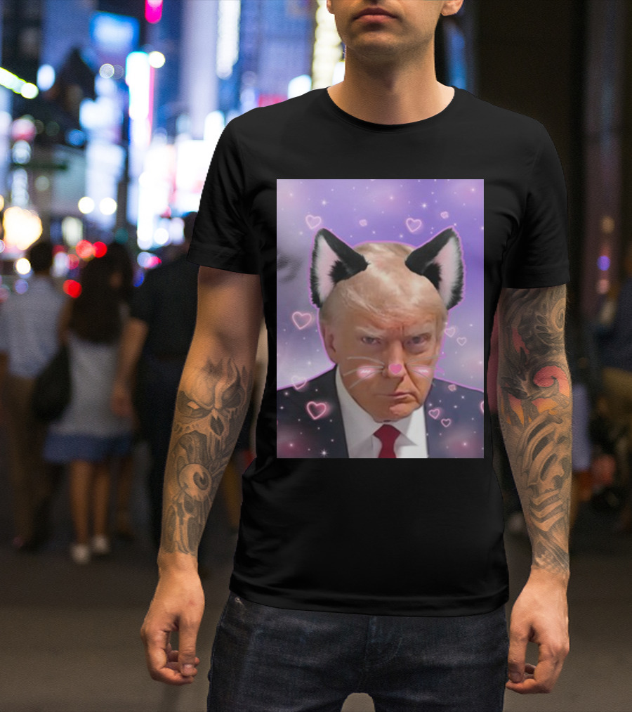 Cringeytees Catboy Trump Cat Ears Pink Hearts Aesthetic T-Shirt
