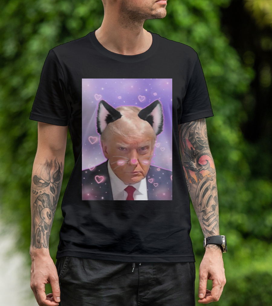 Cringeytees Catboy Trump Cat Ears Pink Hearts Aesthetic T-Shirt