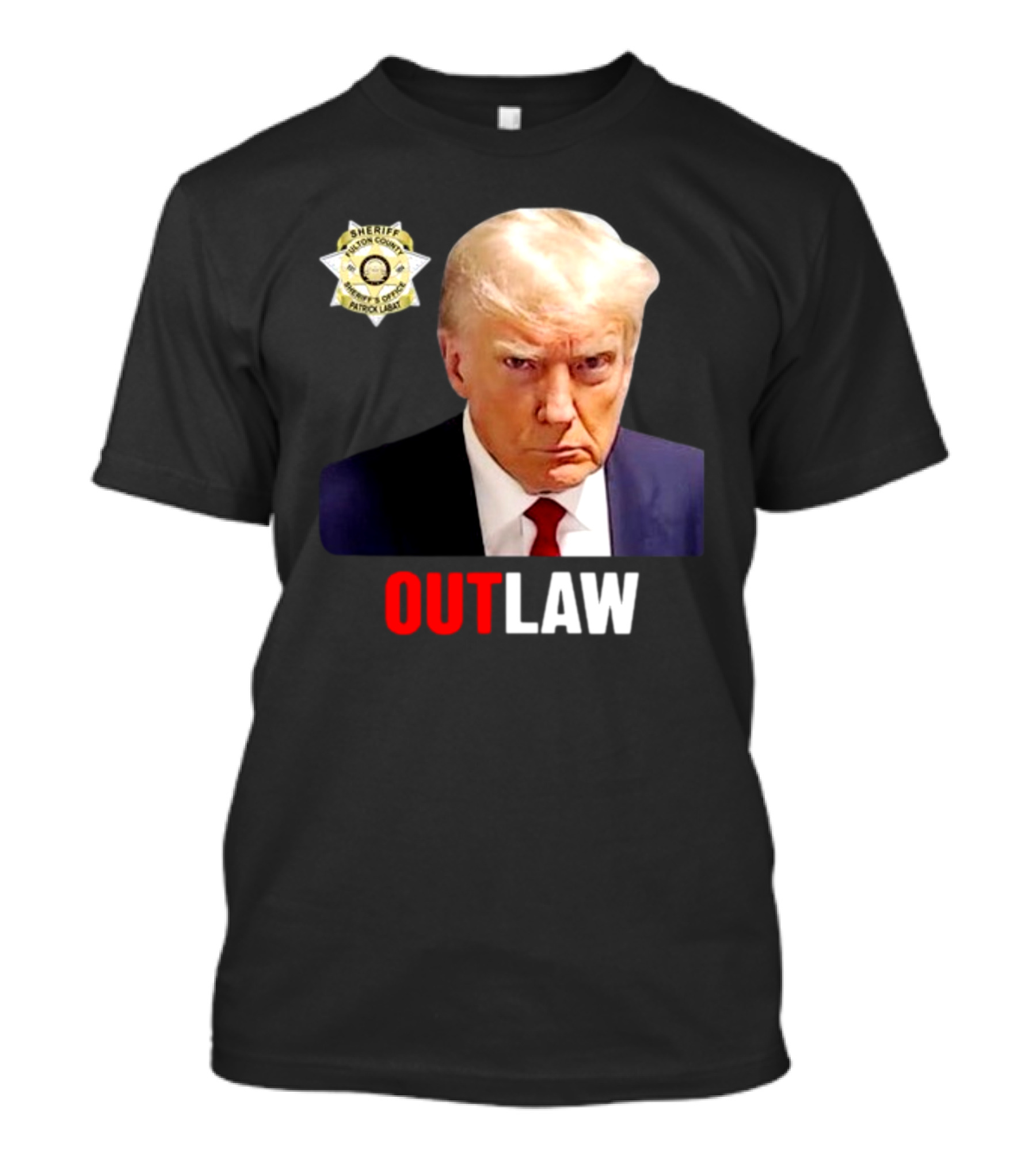 Thebestpoliticalshirts Trump Outlaw Sheriff Badge Image T-Shirt