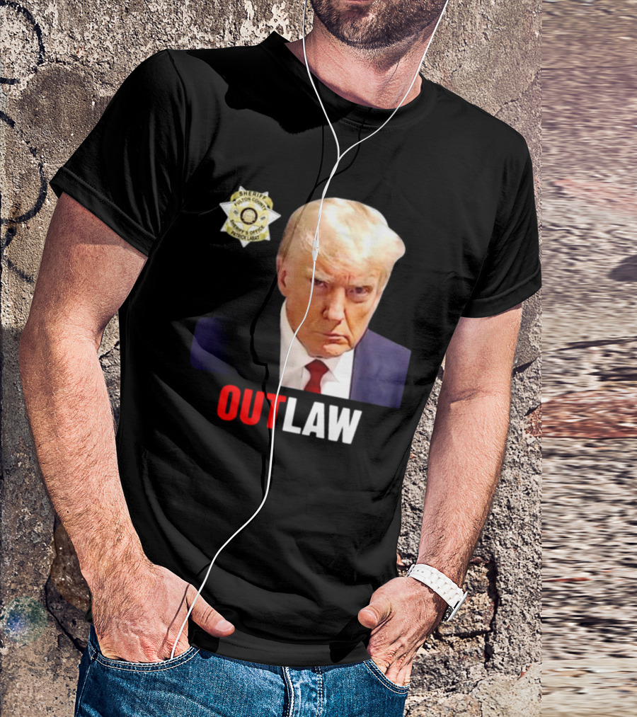 Thebestpoliticalshirts Trump Outlaw Sheriff Badge Image T-Shirt