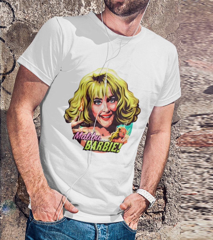 Malibu Barbie Debbie Jellinsky Doll Art With Flaming Lighter T-Shirt