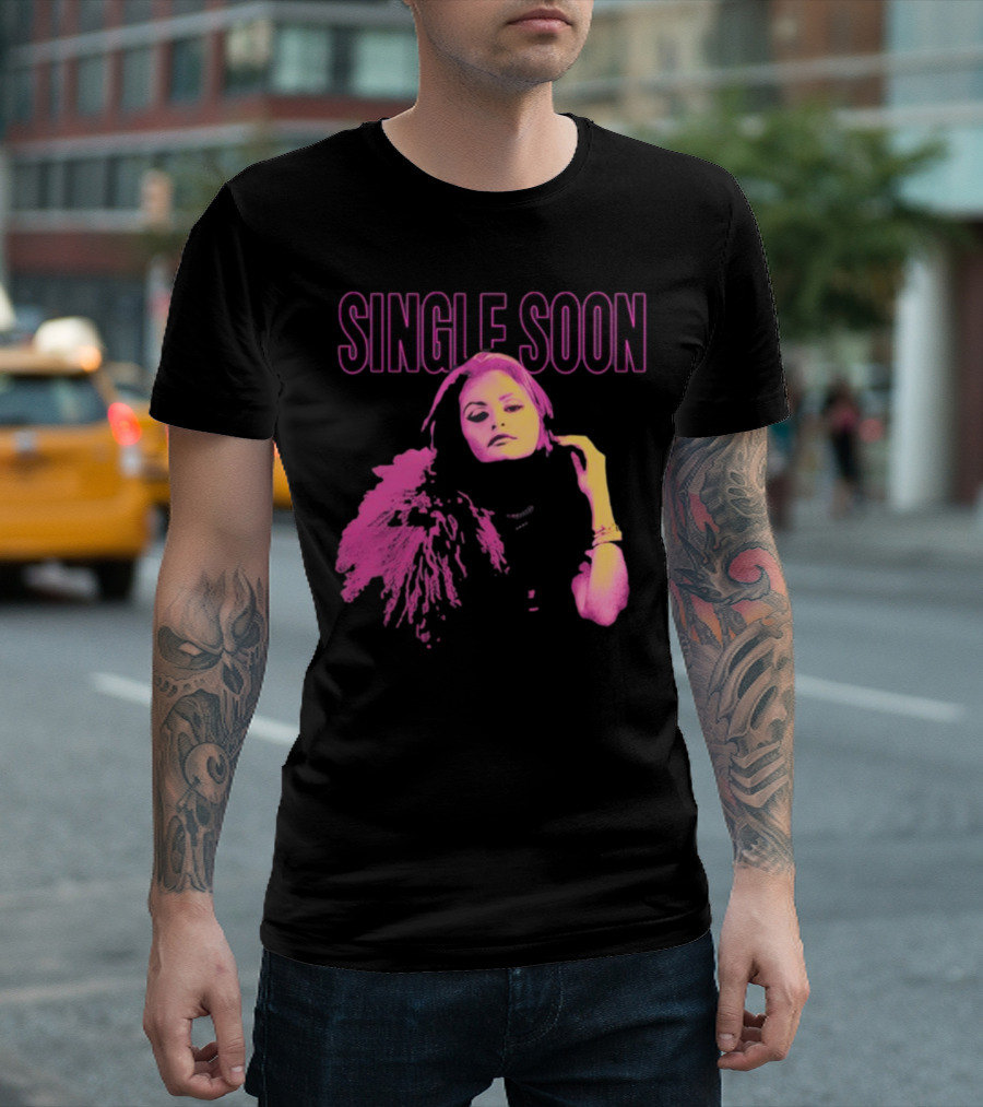 SINGLE SOON Fashion Icon Pink and Yellow T-Shirt
