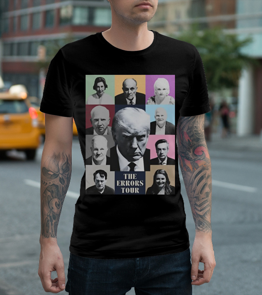 The Errors Tour Collage of Political Figures with Central T-Shirt