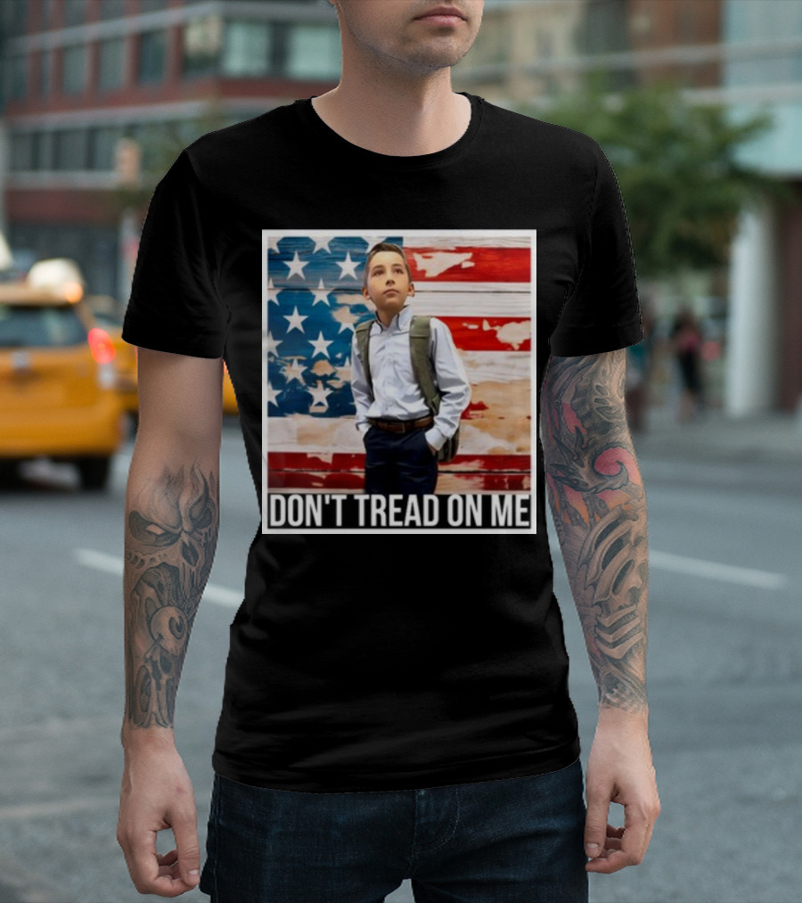 Young Men Jaiden Don't Tread On Me American Flag Background T-Shirt
