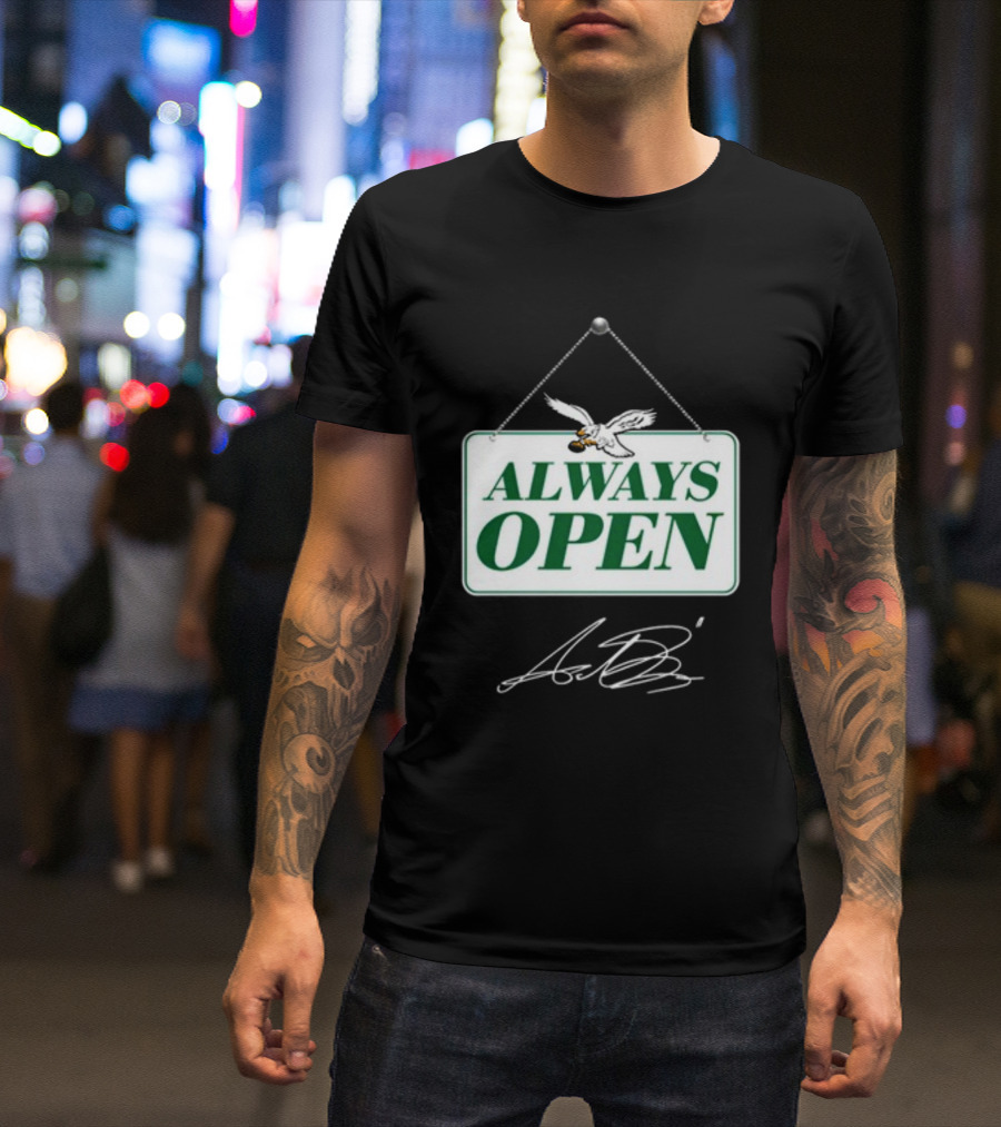 Always Open Eagles Catching Football Sign T-Shirt