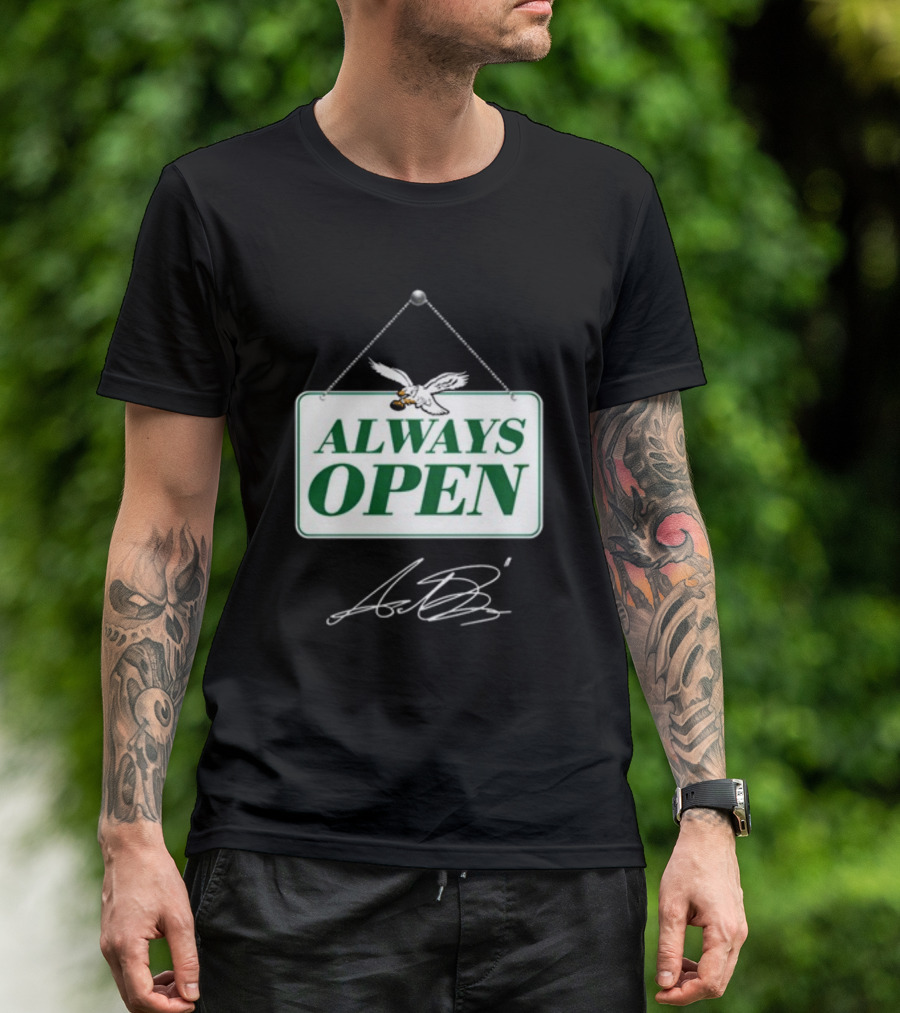 Always Open Eagles Catching Football Sign T-Shirt