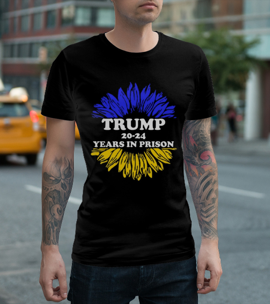 Trump 20 24 Years In Prison Blue Yellow Flower T-Shirt