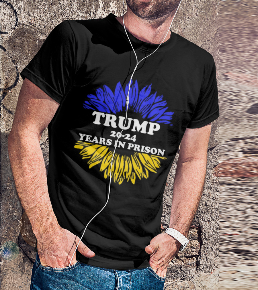 Trump 20 24 Years In Prison Blue Yellow Flower T-Shirt