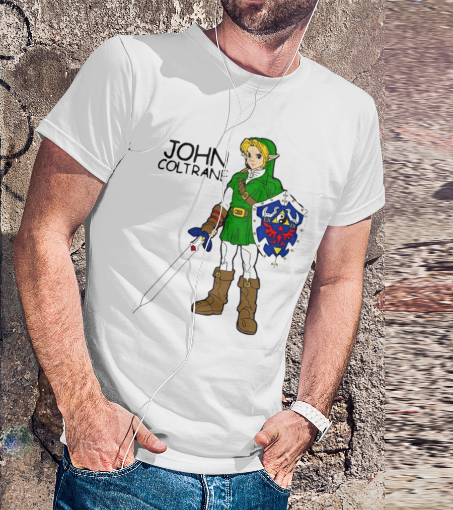 JOHN COLTRANE Lxix Apparel Zelda Inspired Character With Sword And Shield T-Shirt