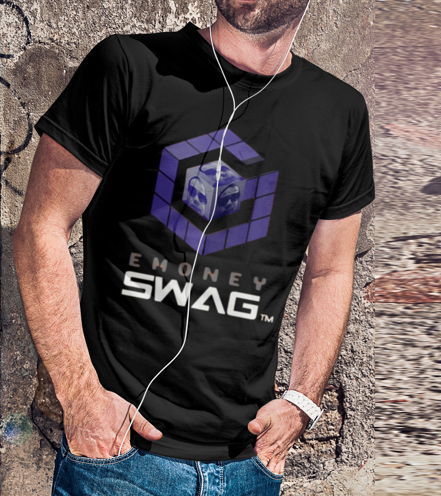 Erobb221 Emoney Swag Cube Design With Purple Blocks T-Shirt