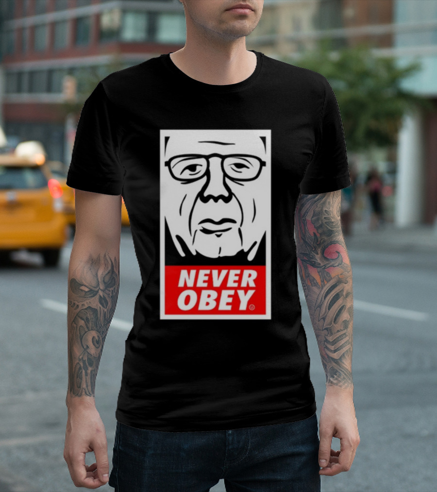 Forbiddenapparel Never Obey Large Print T-Shirt