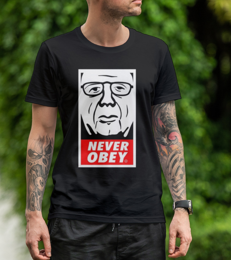 Forbiddenapparel Never Obey Large Print T-Shirt