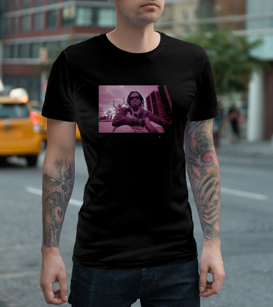 Gunnawunna #Fukumean Urban Style with Pink Tint and Skyline Background T-Shirt