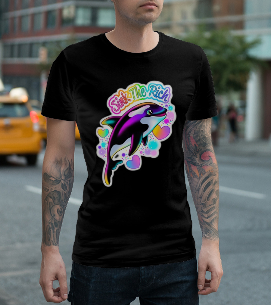 Sink The Rich Theartsyalien Bigcartel Colorful Orca Hearts T-Shirt